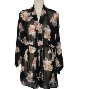 H&M DIVIDED floral belted Kimono large